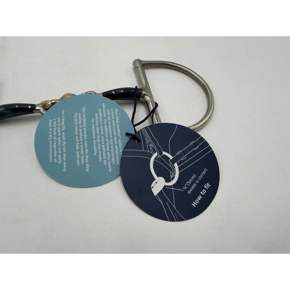 Shires Equestrian Blue Alloy Hunter Dee Bit With Lozenge 5.5